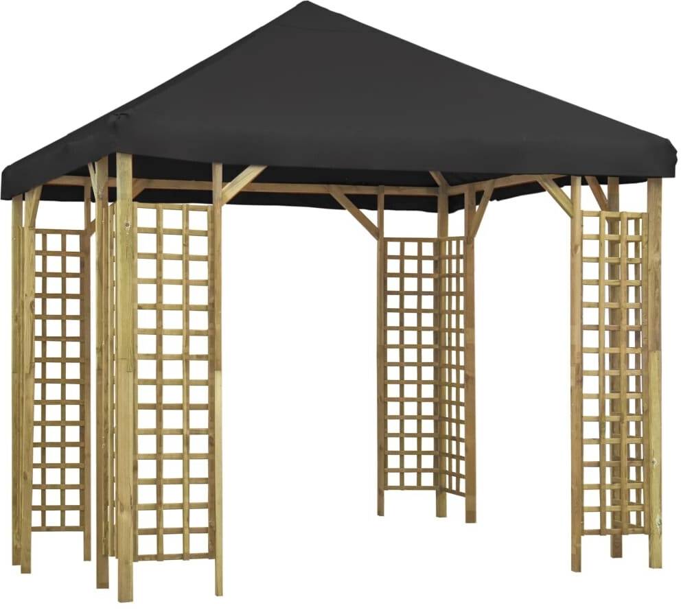 vidaXL Solid wood gazebo 3 x 3 m anthracite