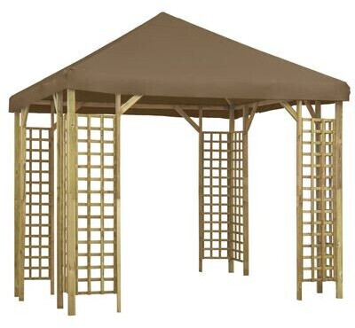 vidaXL Solid wood gazebo 3 x 3 m taupe