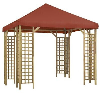 vidaXL Solid wood gazebo 3 x 3 m terracotta