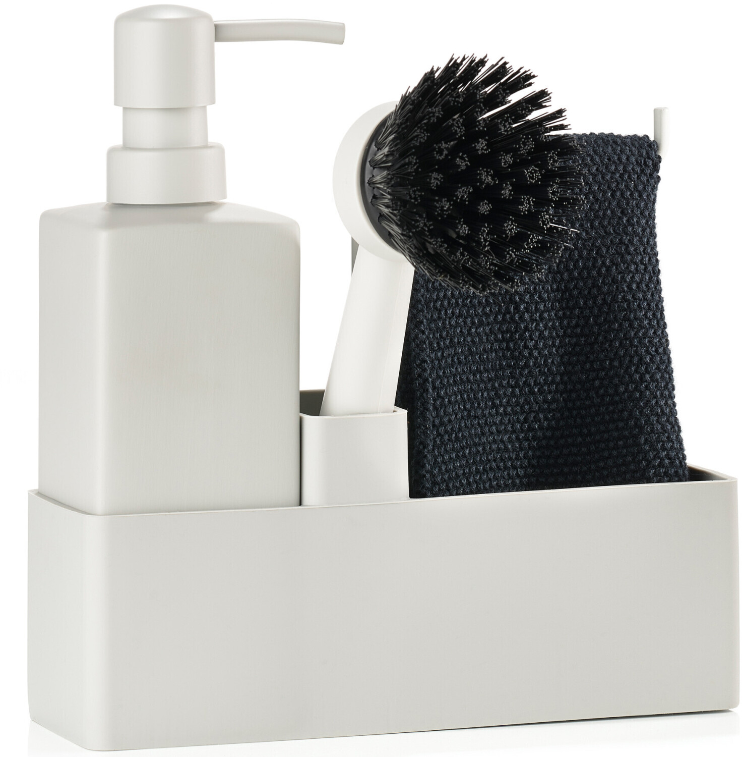 Zone Denmark 4-piece dishwashing set warm grey + cleaning cloth