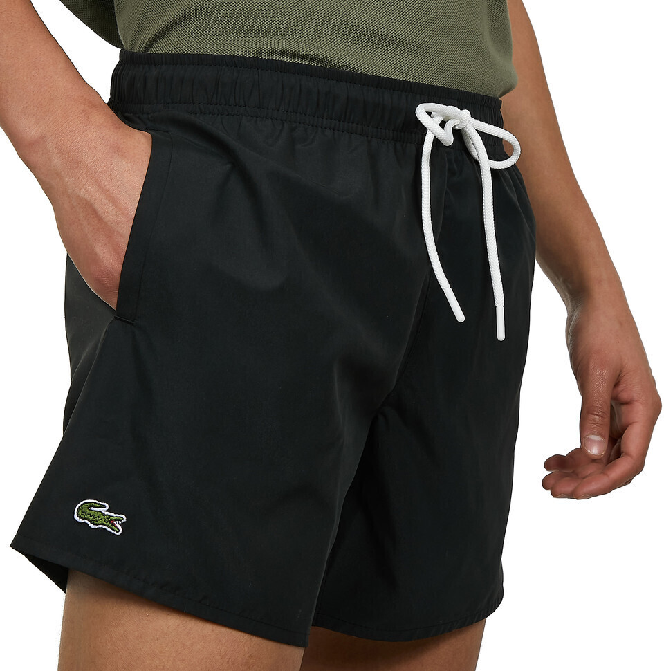 Lacoste swim on sale shorts black