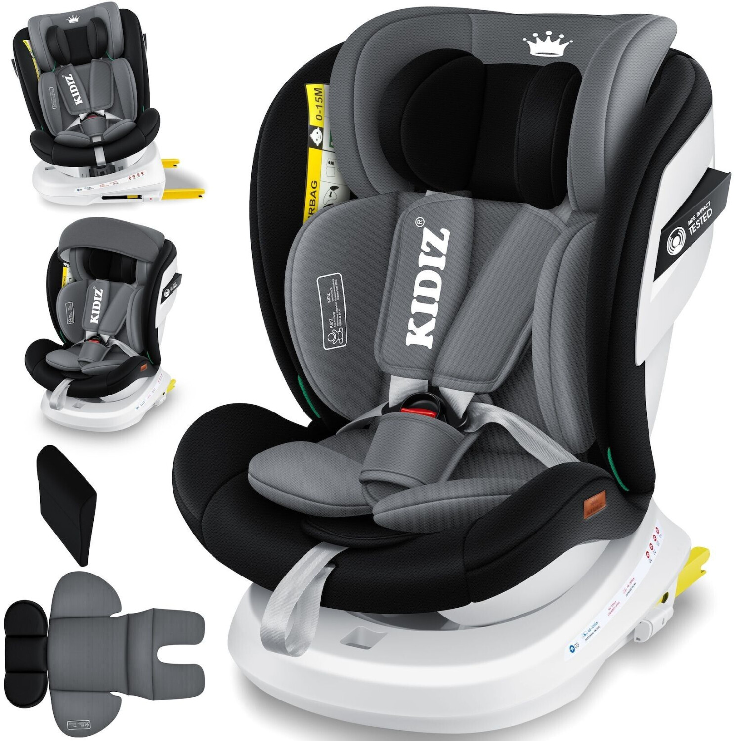 Kidiz Child car seat with Isofix/i-Size 0-36kg black