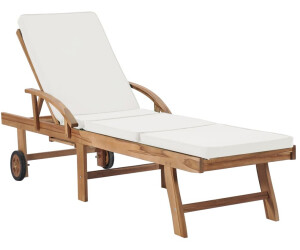 vidaXL Teak Massiv Sonnenliege mit Tisch Gartenliege Holzliege Liegestuhl 