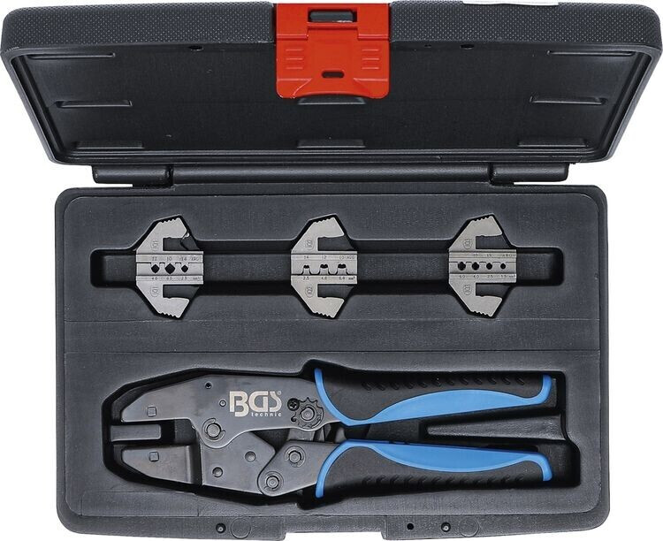 BGS Crimping pliers set + 3 pairs of jaws (70003)