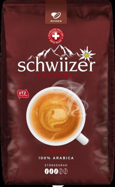Schwiizer Schüümli Crema ganze Bohne