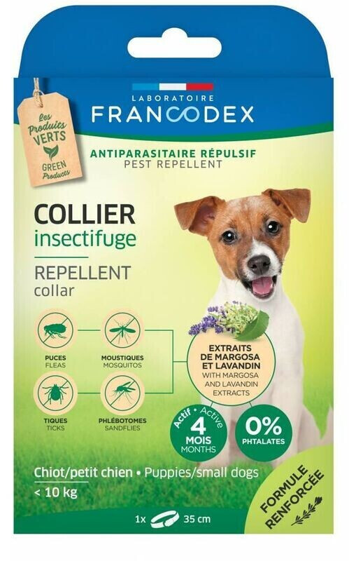 Francodex Collier insectifuge pour chiens de moins de 10 kg/chiots (175202)