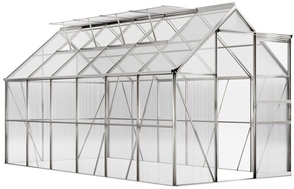 Gardebruk Aluminium Greenhouse 380 x 190 x 195 cm Silver