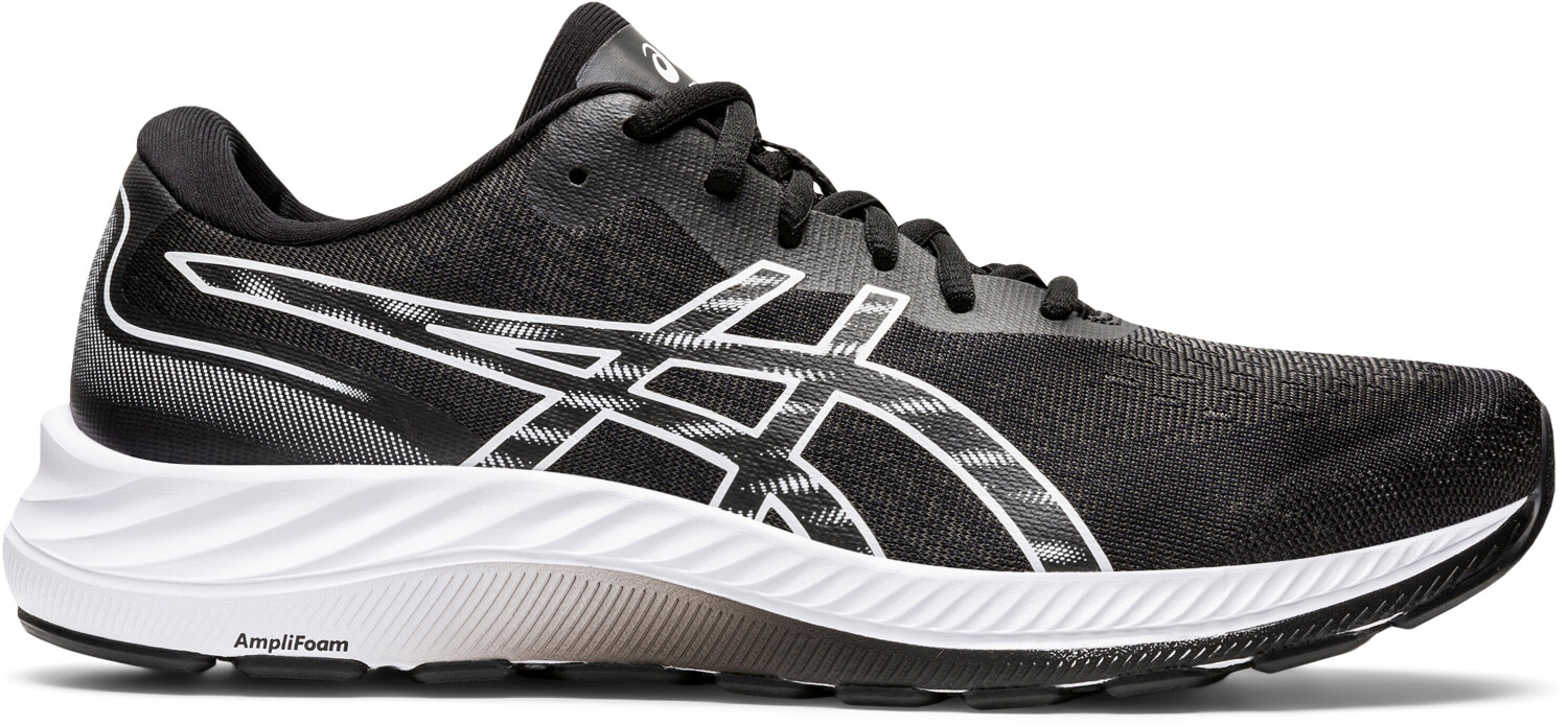 Black and white asics running shoes sale