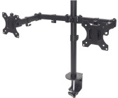 Dual-Monitorarm - Gelenkig - für Bildschirme 12 bis 24 (13,6kg) -  Verstellbarer VESA-Monitor Halterung - Tischklemme oder Tischlochmontage -  Schwarz