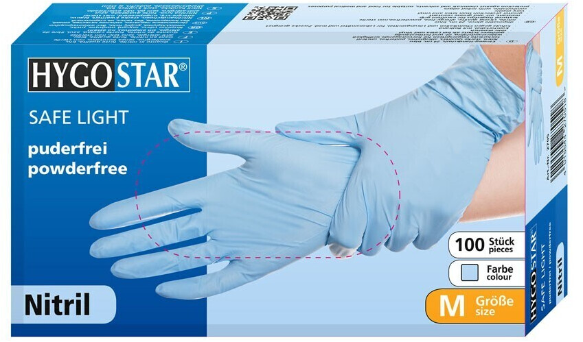 Hygostar Safe Light Nitril powderfree blue M (100 pcs.)