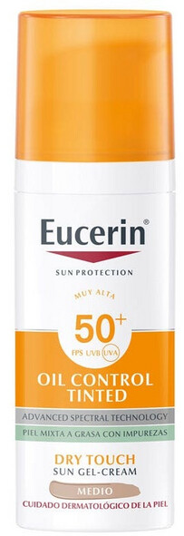 Photos - Sun Skin Care Eucerin Sun Oil Control Tinted Cream SPF50+ Medium  (50 ml)