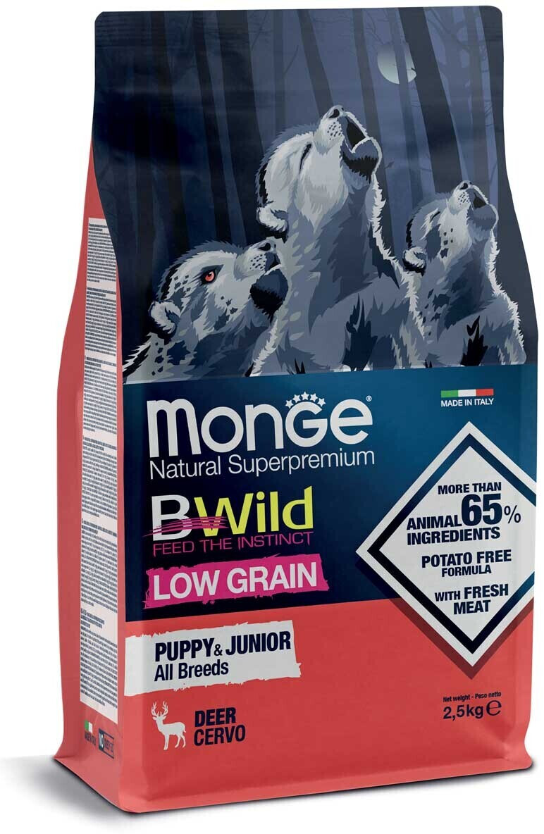 Monge Bwild Dog Low Grain Puppy & Junior Deer