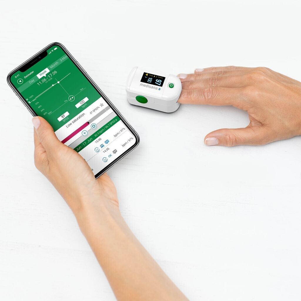 Medisana oxymètre de pouls PM 100 connect avec Bluetooth à petit prix