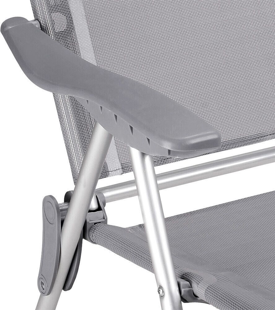 CASARIA 2X chaises de Jardin Pliantes Gris en Aluminium avec accoudoirs  Dossier Haut réglable en 7 Positions Plage Piscine Camping : :  Jardin