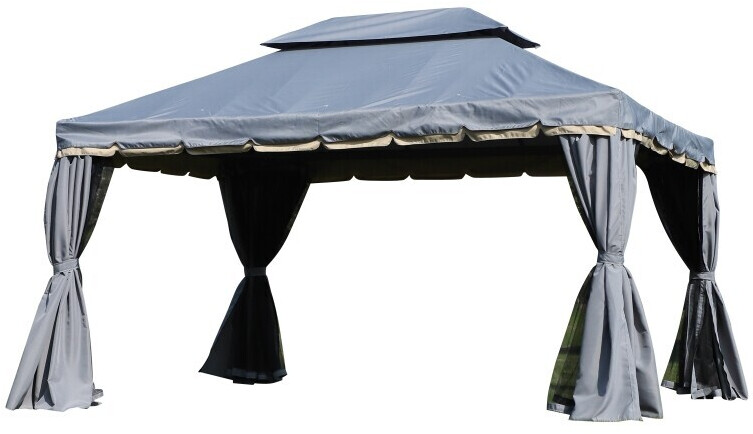 Outsunny Tonnelle barnum style colonial 3,9 x 2,9 m gris