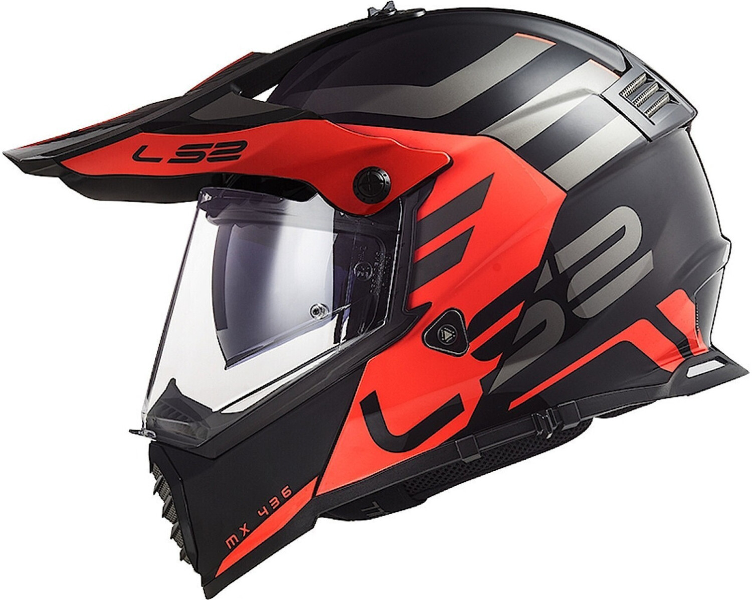 LS2 Pioneer Evo MX436 Adventurer mat noir/rouge