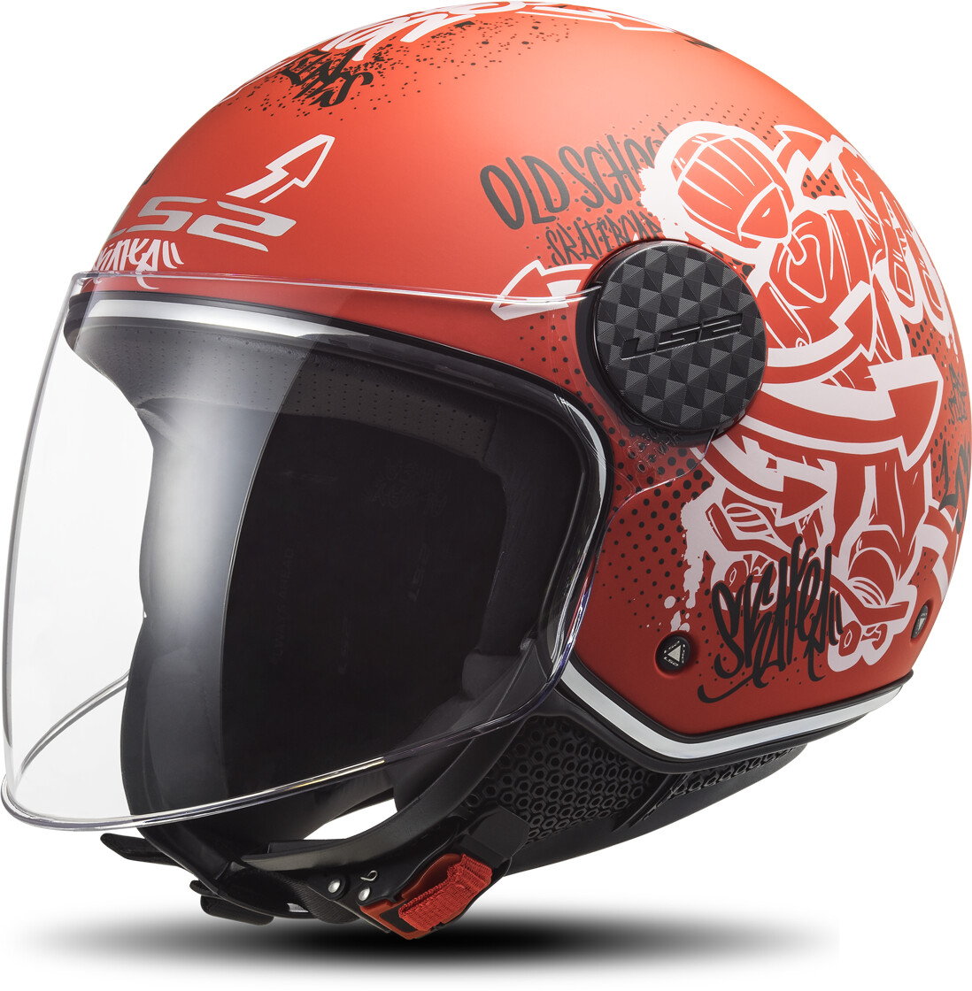 LS2 OF558 Sphere Lux Skater mat rouge/blanc/noir