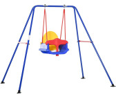 Outsunny Metal Swing Set with Safety Harness