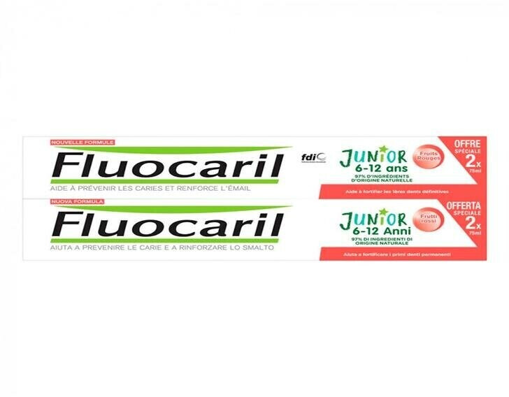 Fluocaril Junior Toothpaste 6-12 Years Red Fruits (2 x 75ml)
