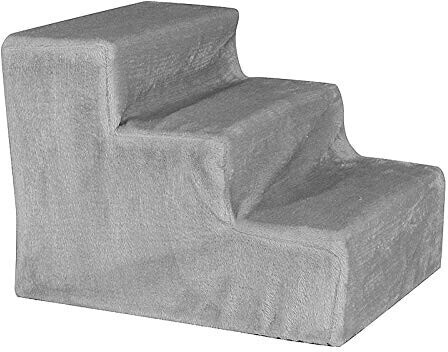 Dibea Pet Stairs with Plush Cover light grey