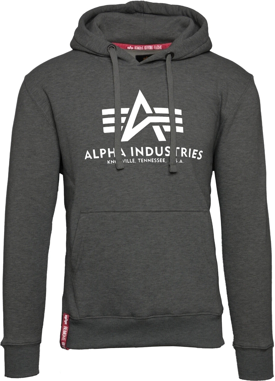 Alpha Industries Basic Hoody (178312) charcoal heather/white