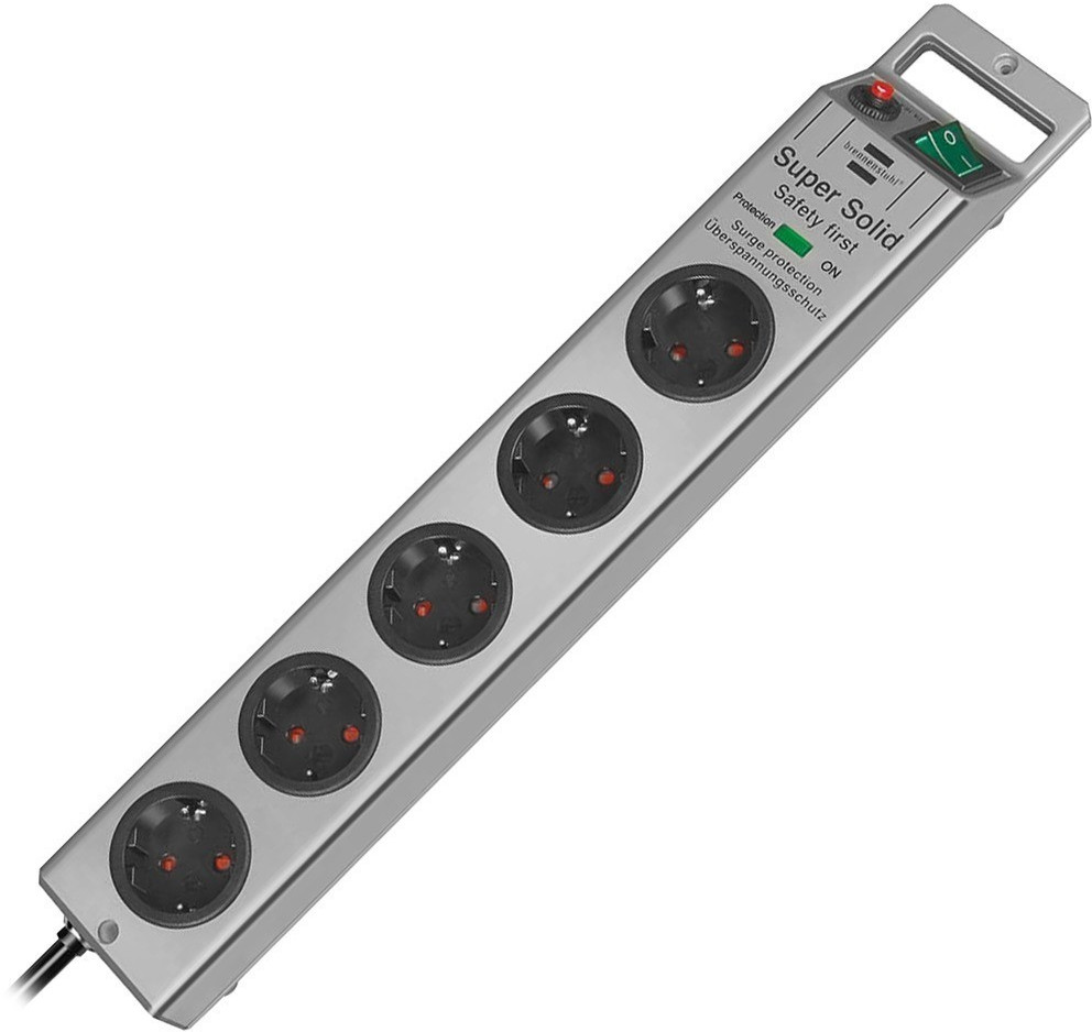 Brennenstuhl Regleta 8 Tomas Con Interruptor 4 USB-A Plateado