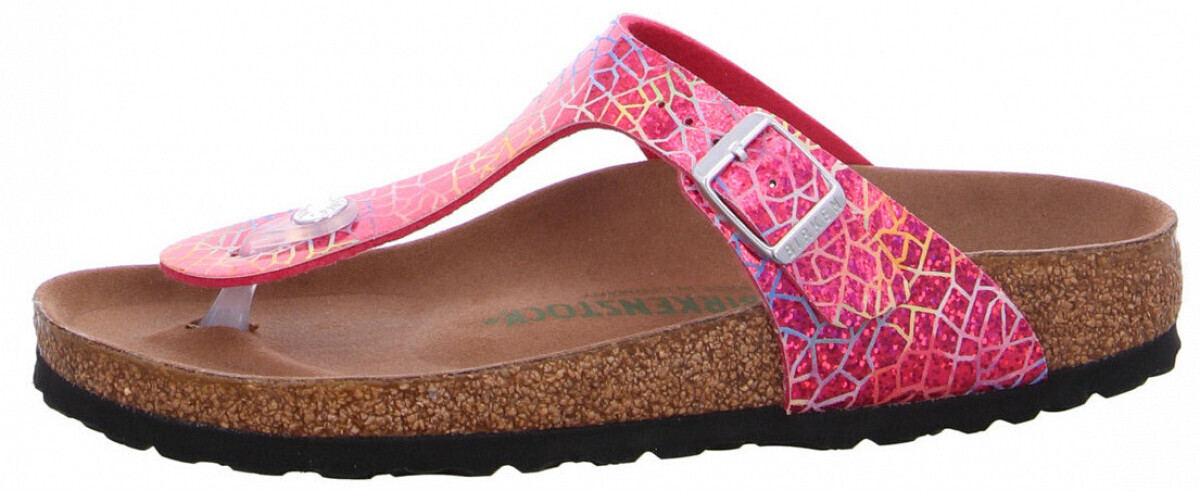 Birkenstock Gizeh Kids Vegan Mikrofaser flashy hologram pink