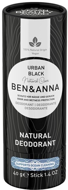 Ben & Anna Natural Soda Deodorant Stick Papertube (60g) Urban Black