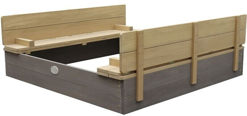 AXI Wooden sandbox Ella with lid 120 x 120 cm Grey/Brown