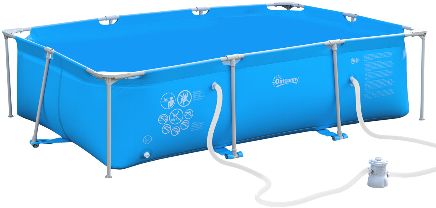 Outsunny Piscine tubulaire rectangulaire 292x190x75cm bleu