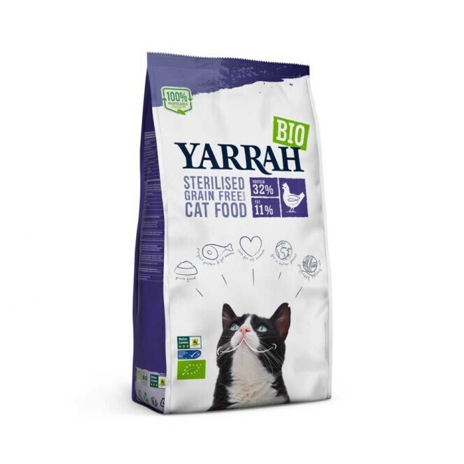Yarrah Bio Adult Grain-Free for sterilised cats with chicken 700g