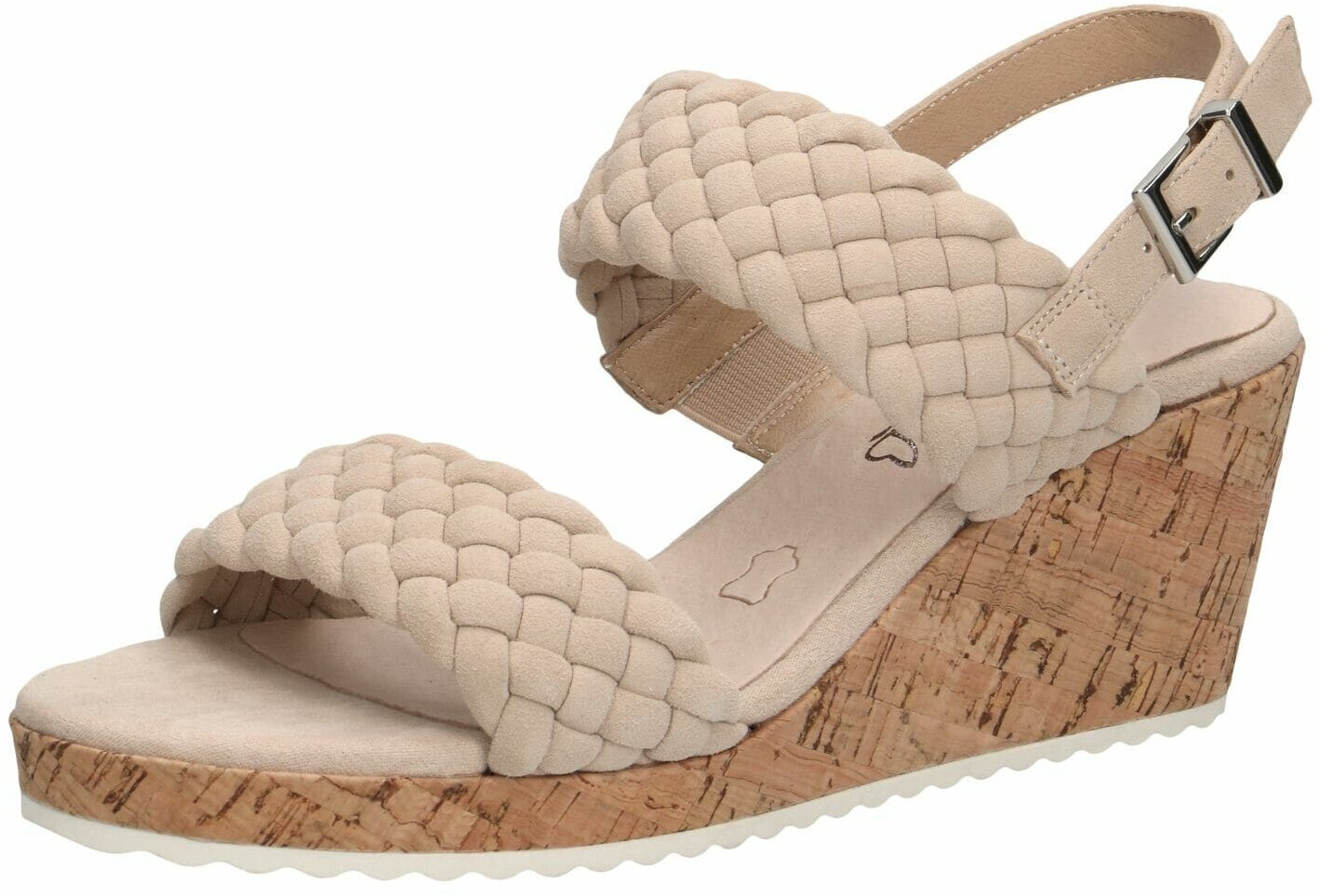 CAPRICE 9-9-28708-20 Sandalo Con Tacco In Pelle Donna - Larghezza G, Tacco 45 Mm, Memory Foam