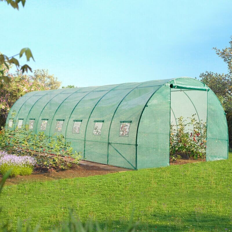 IDMarket Serre tunnel 24 m² 8 x 3 m