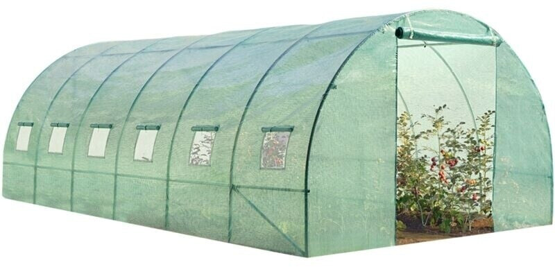 IDMarket Serre tunnel 18 m² verte 6 x 3m