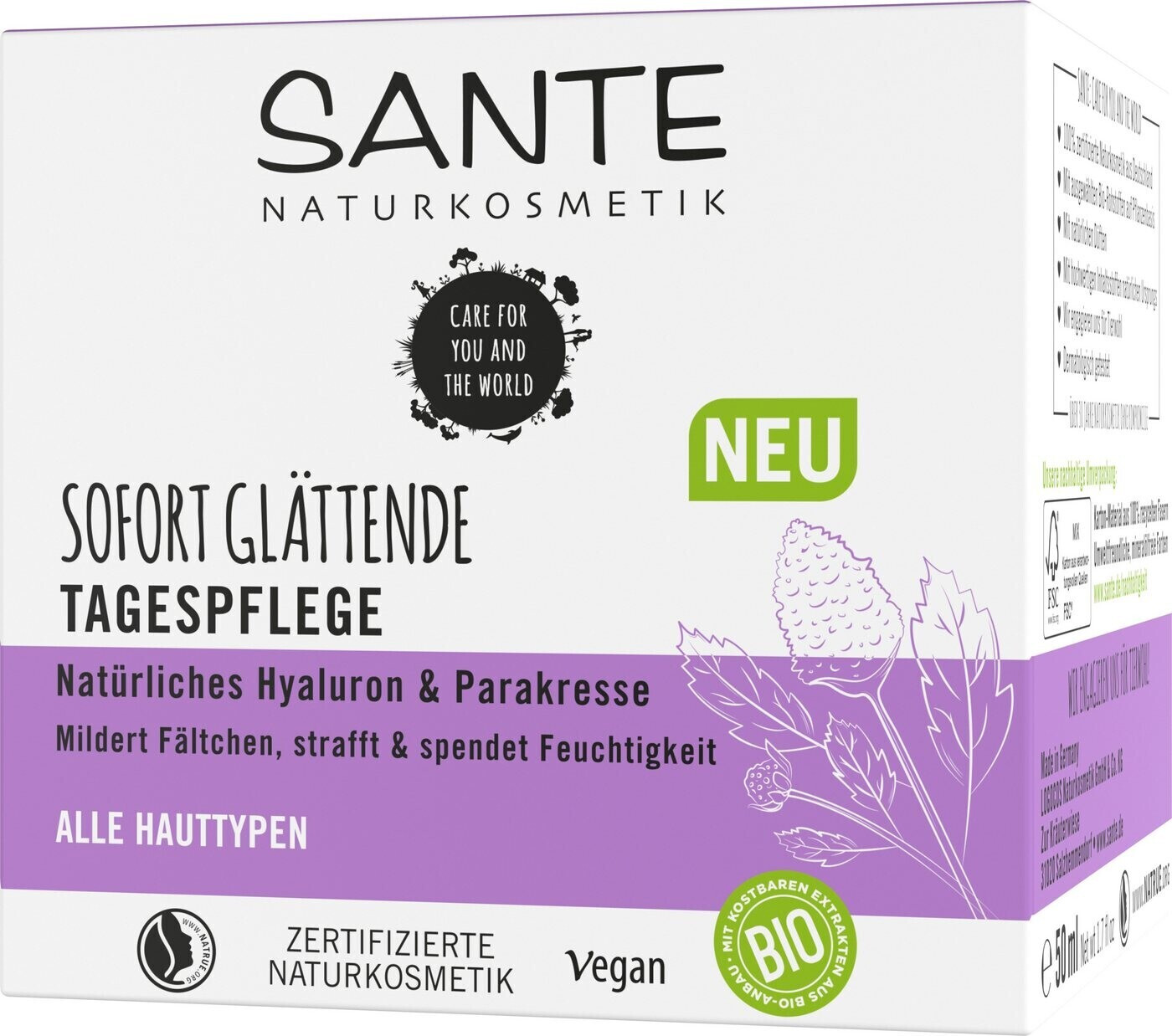 Sante Sofort Glättende Tagespflege Parakresse & Natürliches Hyaluron (50ml)  ab 10,20 € | Preisvergleich bei