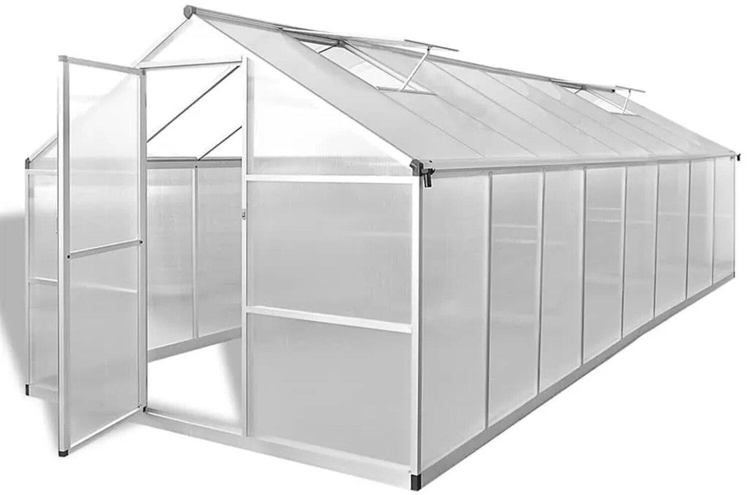 vidaXL Serre aluminium 481 x 250 x 195 cm 23,44 m³