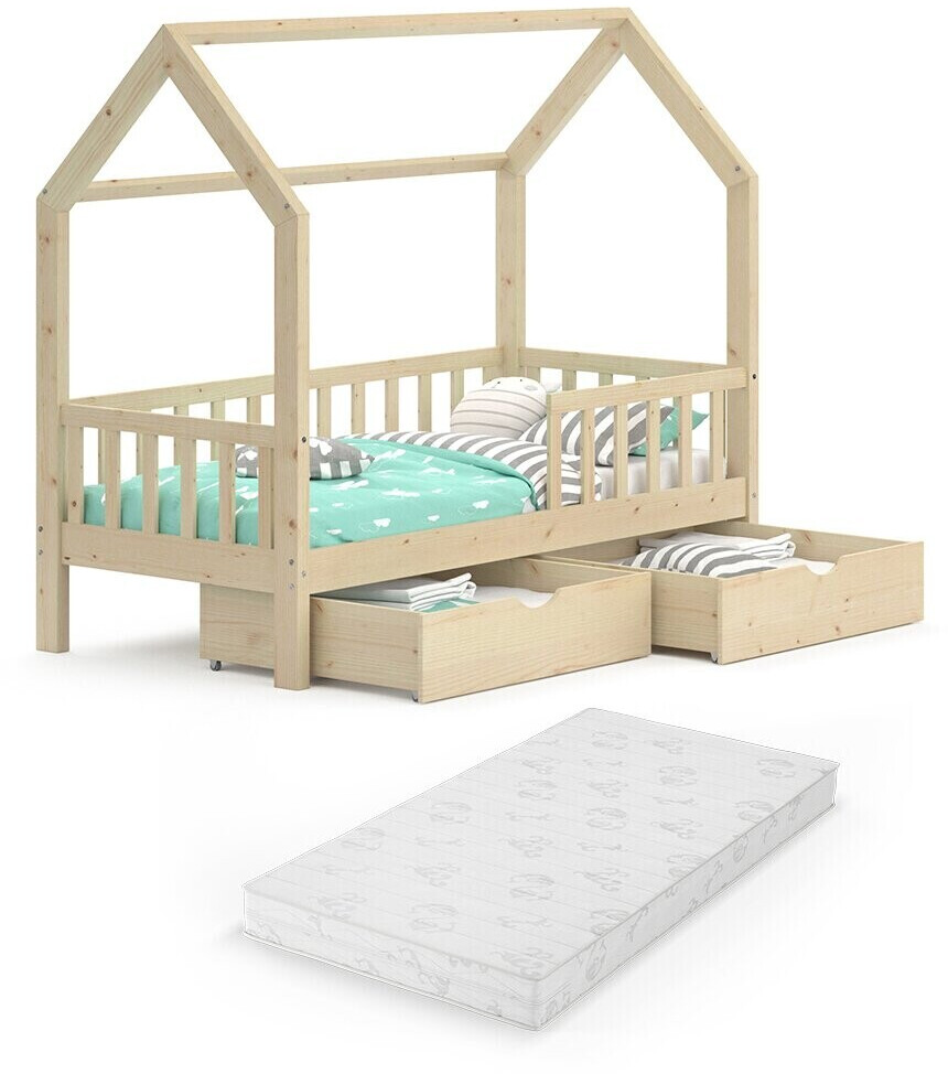 Wiki 80x160cm with Drawers and Mattress Nature