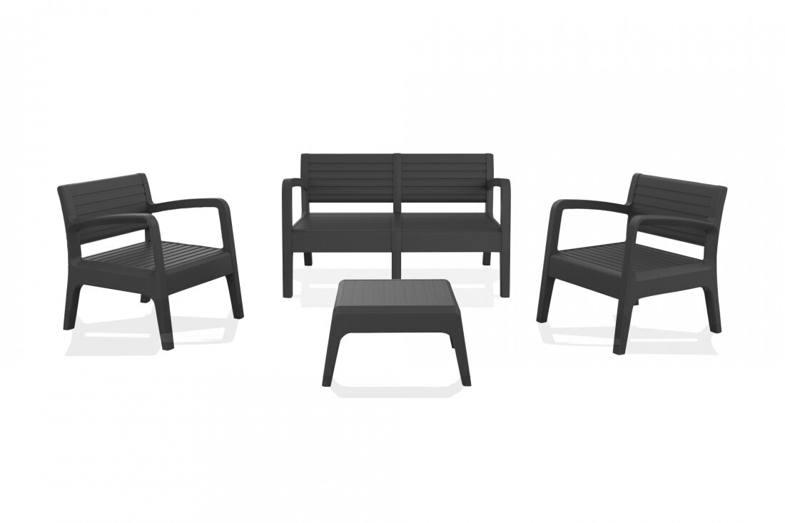 Best mobilier Palma 4 places noir