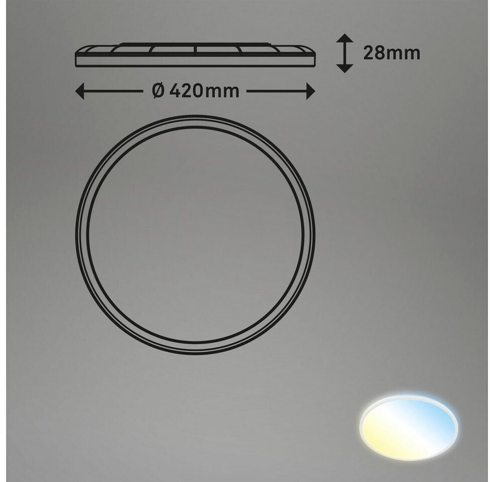 BRILONER Lampen - LED-opbouwlamp, plafondlamp 16 watt, 1600 lumen, 4.000 Kelvin, vierkant, mat chroom, 225x225x32 mm (LxBxH