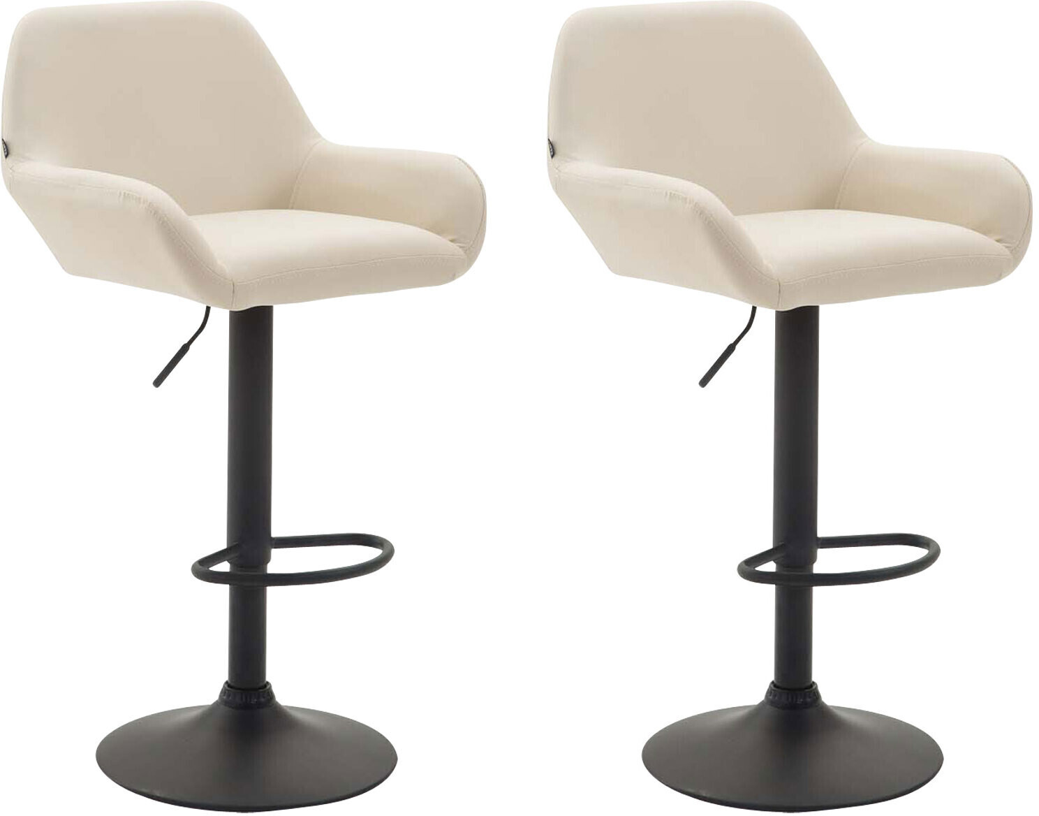 CLP Braga Faux leather bar stool 2 pieces Black (312969)