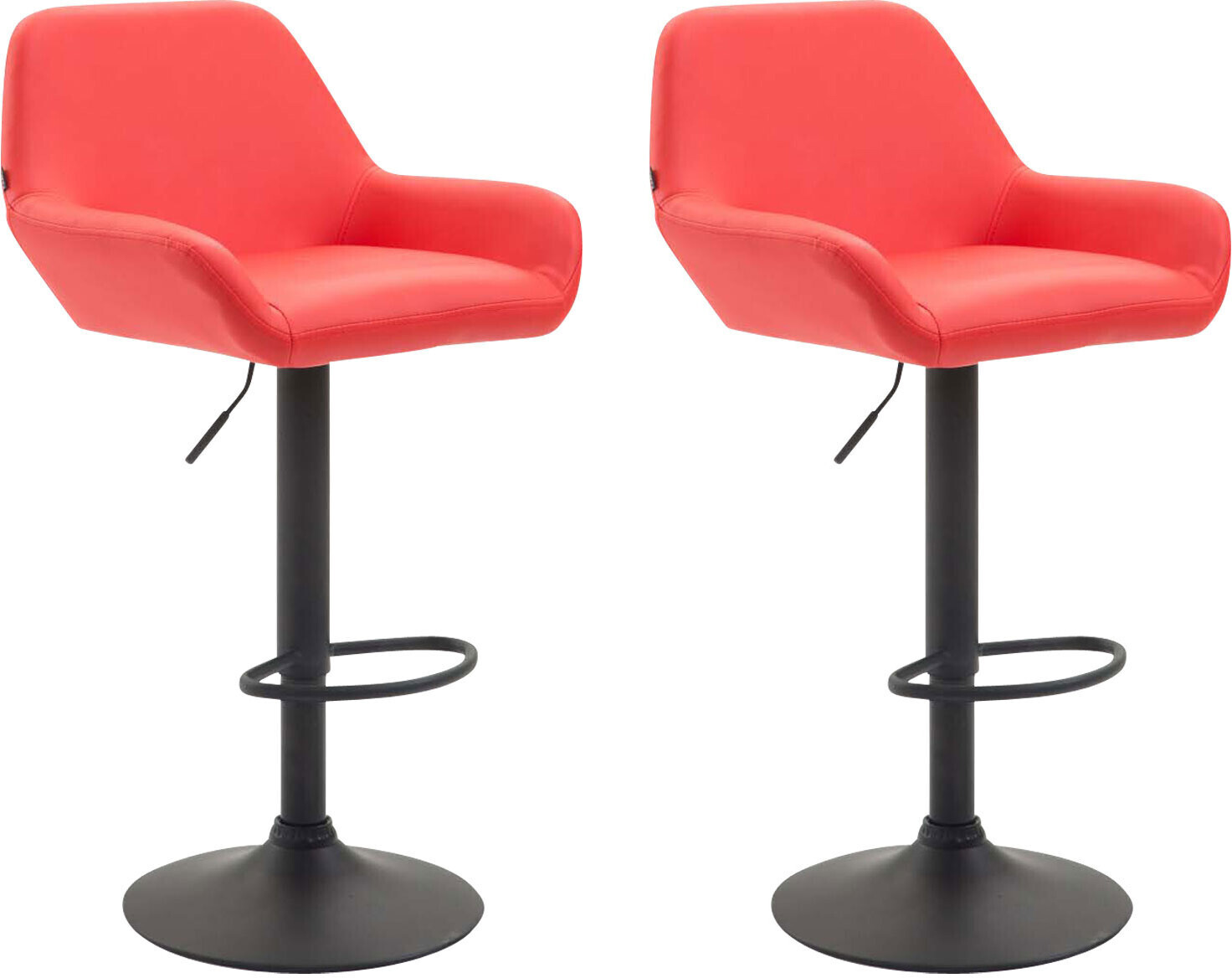 CLP Braga Faux leather bar stool 2 pieces Black (312973)