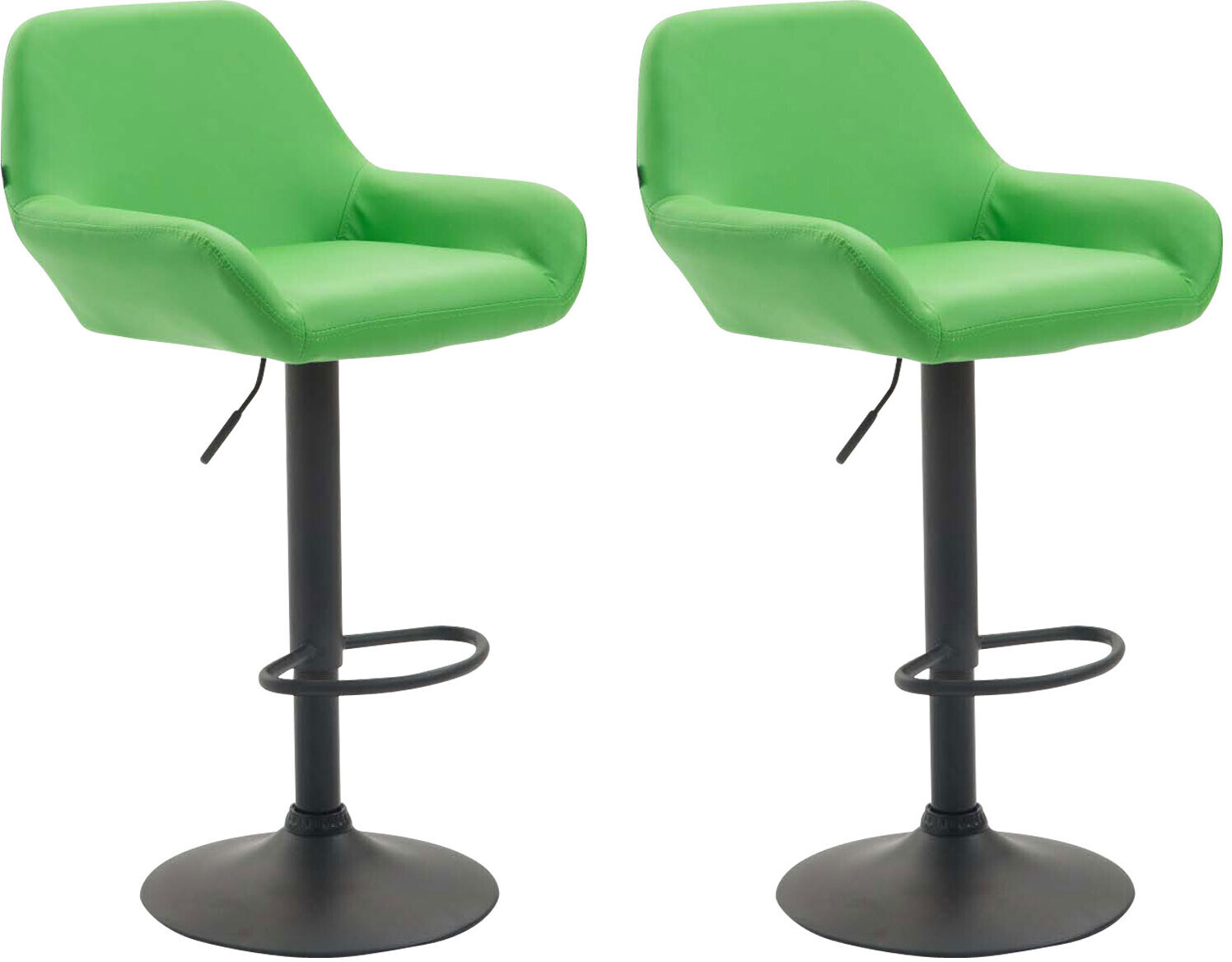 CLP Braga Faux leather bar stool 2 pieces Black (312971)