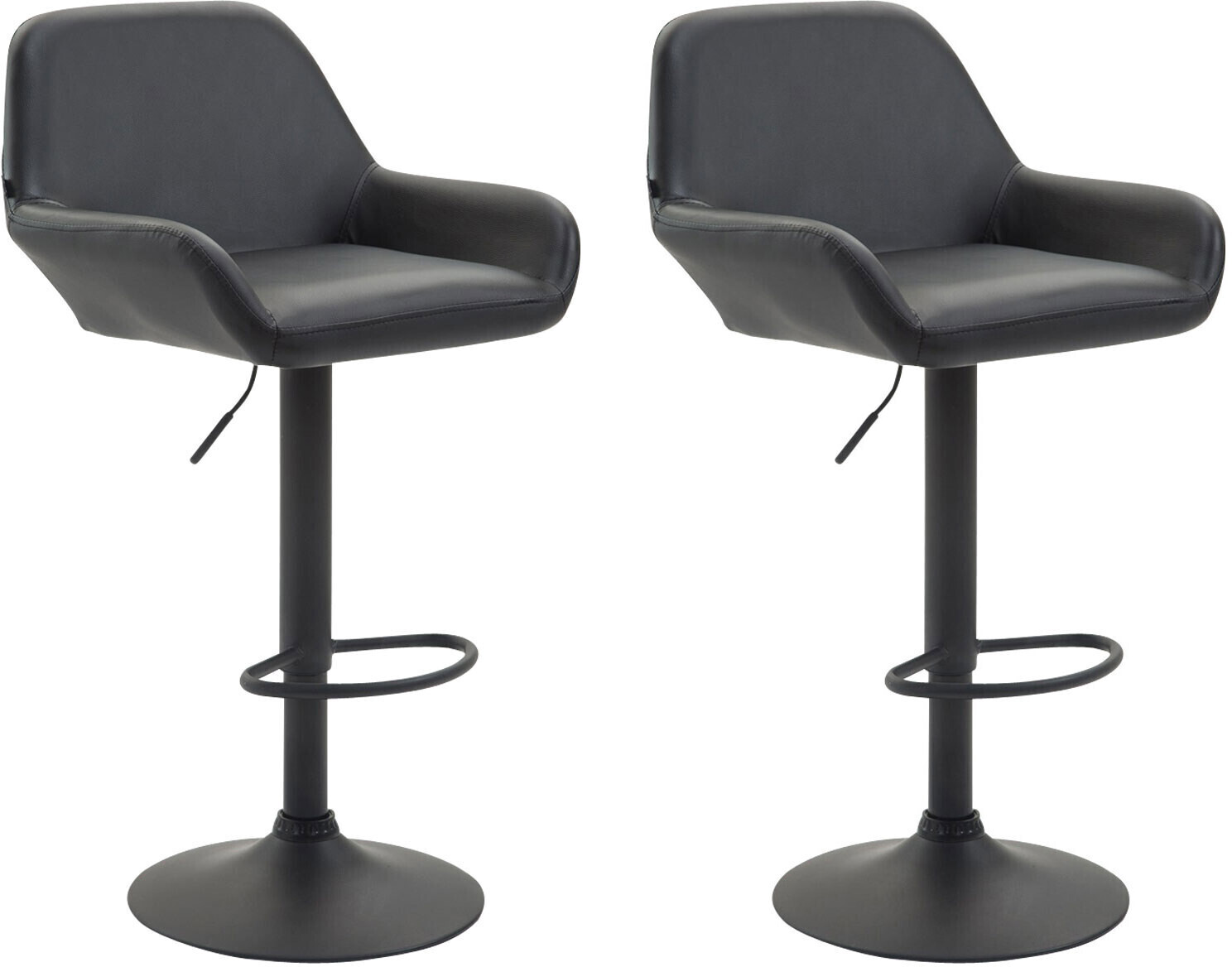 CLP Braga Faux leather bar stool 2 pieces Black (312974)