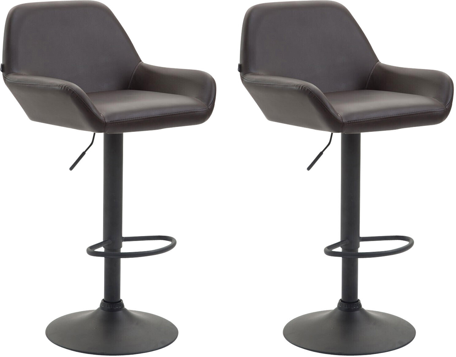 CLP Braga Faux leather bar stool 2 pieces Black (312968)