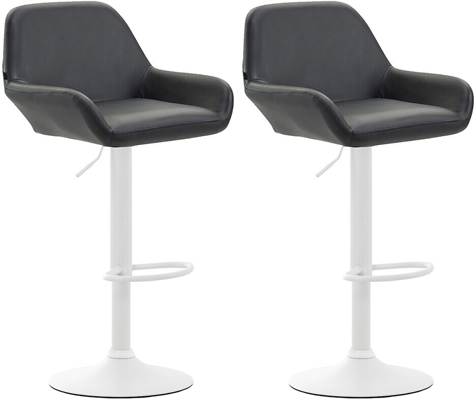 CLP Braga Faux leather bar stool 2 pieces White (316082)