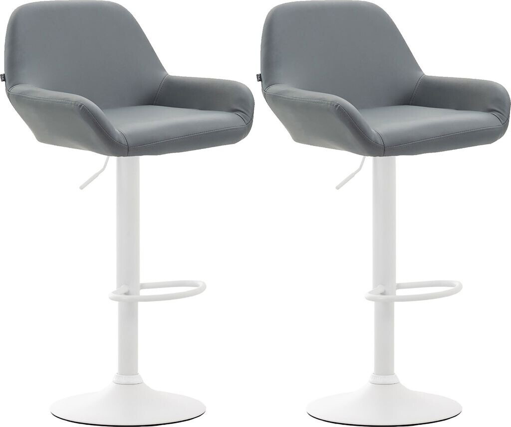 CLP Braga Faux leather bar stool 2 pieces White (316086)