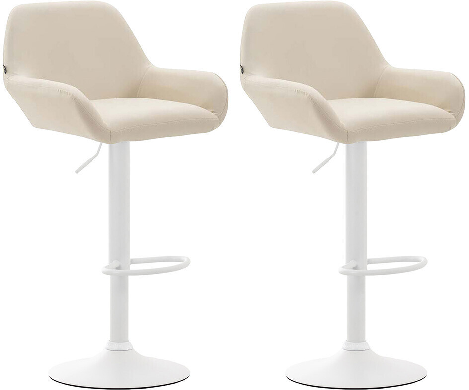 CLP Braga Faux leather bar stool 2 pieces White (316087)