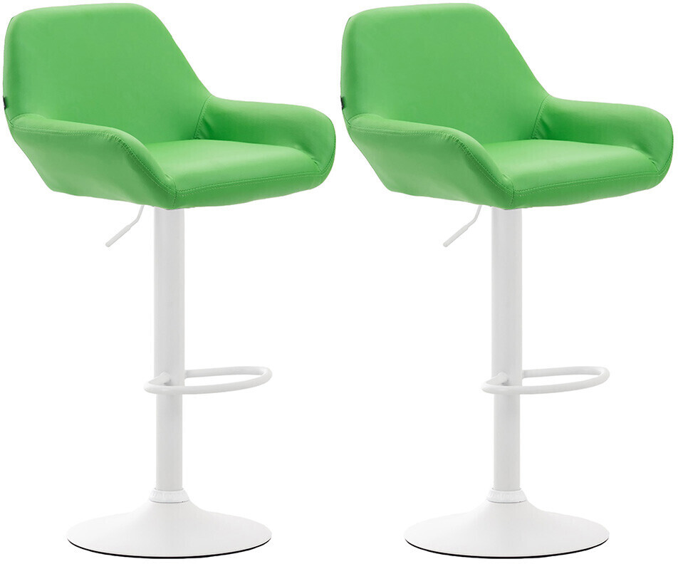 CLP Braga Faux leather bar stool 2 pieces White (316085)