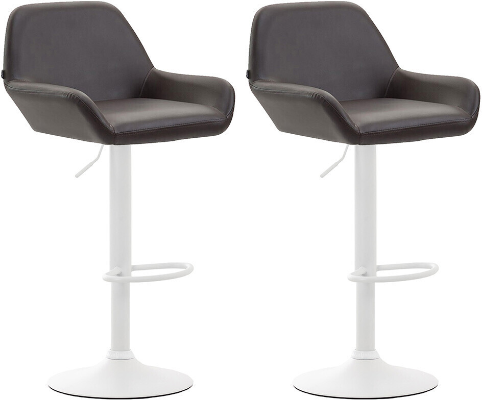 CLP Braga Faux leather bar stool 2 pieces White (316088)