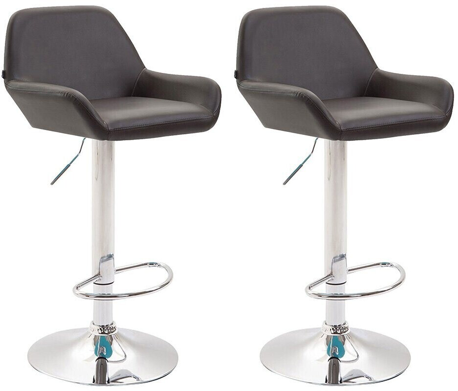CLP Braga Faux leather bar stool 2 pieces Silver (316073)